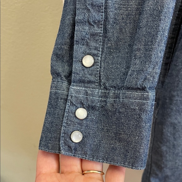 Easel Denim Blue Long Sleeve Shirt Dress - Picture 6 of 9